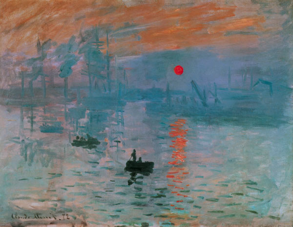 Impression, soleil levant - huile sur toile de Claude Monet en reproduction imprimée ou copie peinte à l'huile sur toile