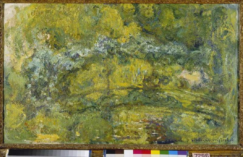 Le passerelle sur le bassin aux nymphéas. à Claude Monet