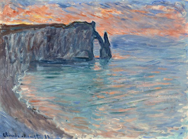 Les Falaises d'Etretat. à Claude Monet