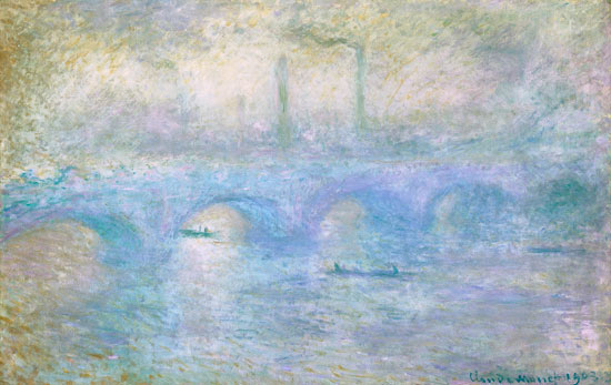 Londres, pont de Waterloo dans le brouillard à Claude Monet