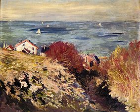 Littoral avec des maisons à Claude Monet
