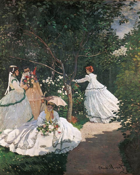 Trois femmes au jardin à Claude Monet
