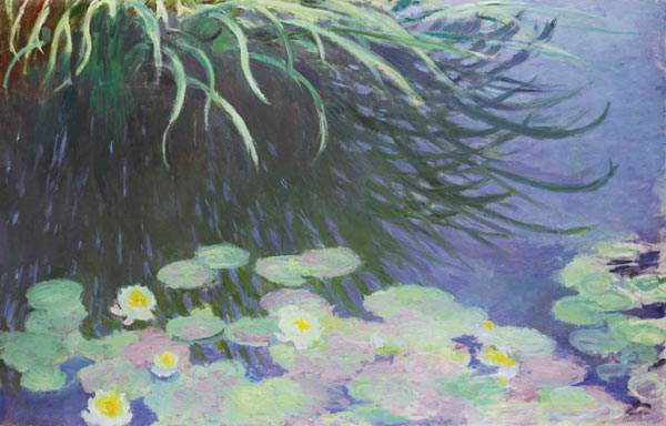 Water Lilies with Reflections of Tall Grass à Claude Monet