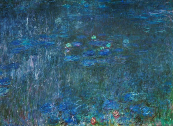 Waterlilies: Reflections of Trees, detail from the right hand side à Claude Monet