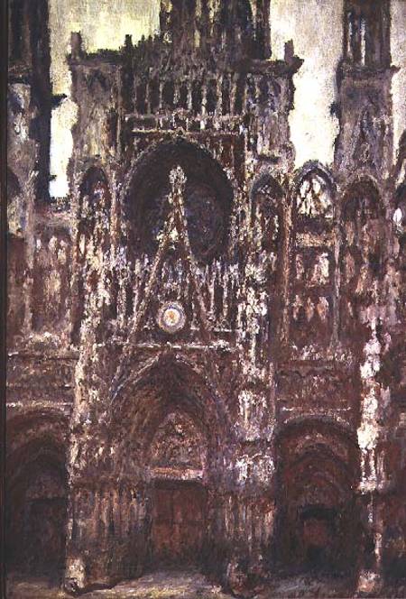 Rouen Cathedral, evening, harmony in brown à Claude Monet