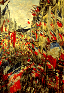 Strasse im Flaggenschmuck à Claude Monet