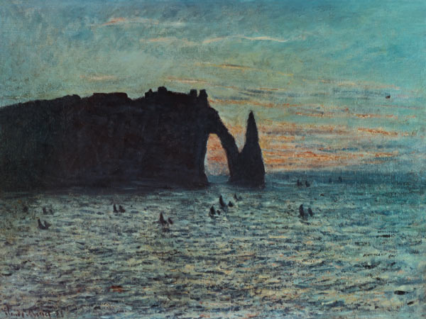 The Hollow Needle at Etretat à Claude Monet