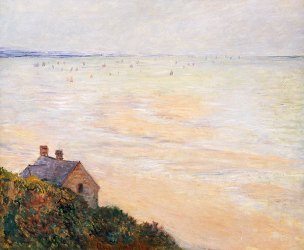 The Hut at Trouville, Low Tide à Claude Monet