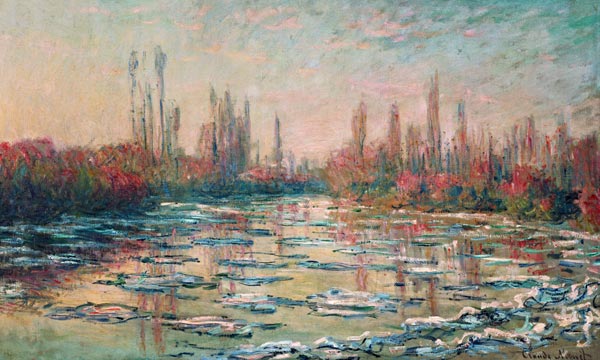 Le dégel sur la Seine, près de Vetheuil à Claude Monet
