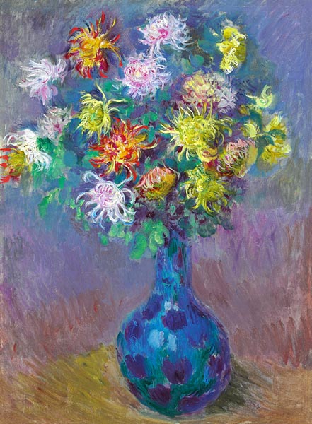 Vase de chrysanthèmes à Claude Monet