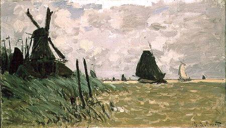 A Windmill near Zaandam à Claude Monet