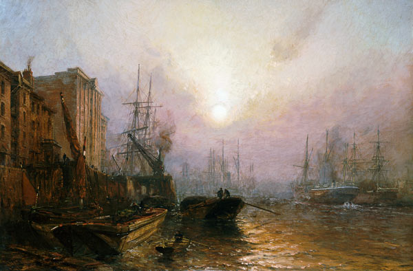 The Pool Of London, Evening à Claude T. Stanfield Moore