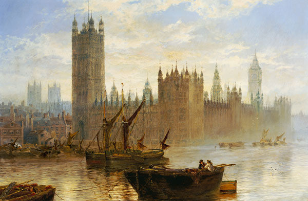 Westminster From The Thames à Claude T. Stanfield Moore