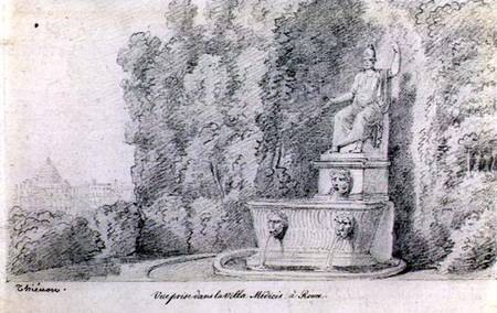 View of a Fountain in the Garden of the Villa Medici, Rome à Claude Thienon