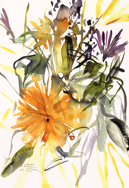 Marigold and Other Flowers à Claudia Hutchins-Puechavy