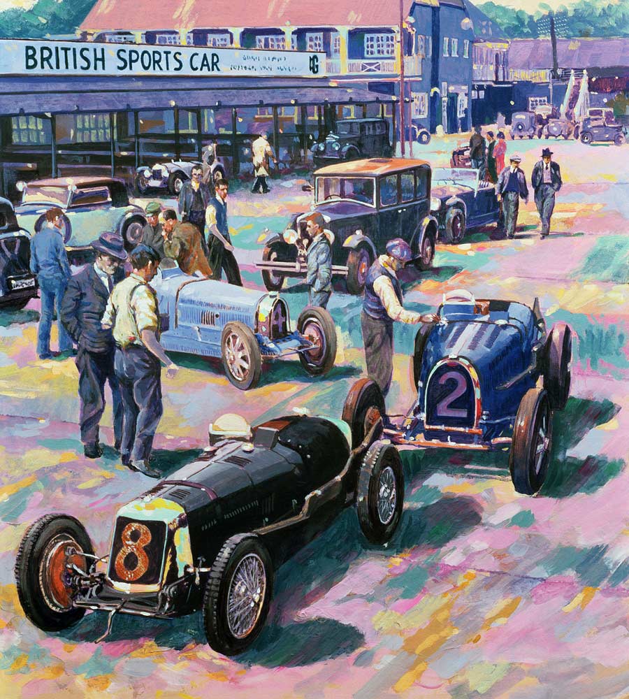 Brooklands Heyday (oil on canvas)  à Clive  Metcalfe
