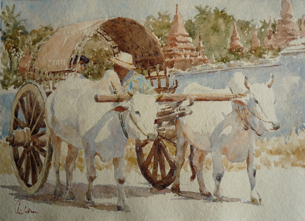 934 Bullock cart taxi round the temples à Clive Wilson Clive Wilson