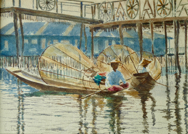 977 Legrowers at rest, Inle Lake à Clive Wilson Clive Wilson