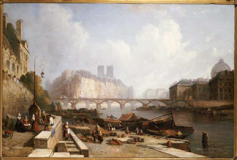 Blick auf die Ile de la Cité, vom Quai du Louvre aus, die Brücken Pont des Arts und Pont Neuf im Vor à Colet Robert Stanley