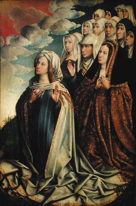 Mary the Mediator with Joanna the Mad (1479-1555) and her entourage, right hand panel from an altarp à Colijn de Coter