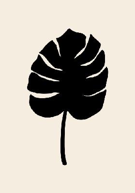 Monstera Leaf Black