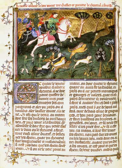 Pursuit of a Roe-buck, original text written à Comte de Foix Phebus le Chasseur Gaston III