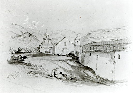 The Church of San Francisco, Valparaiso, 1834 (pencil & w/c on paper) à Conrad Martens