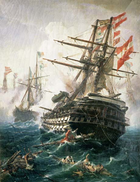 The Battle of Lissa, fought between the Austro-Hungarian Empire and Italy à Constantin Volonakis
