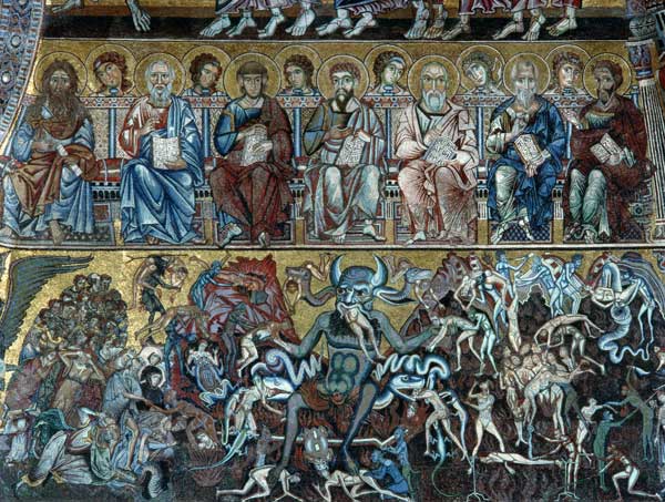 Hell, detail of the Last Judgement from the vault above the apse à Coppo  di Marcovaldo