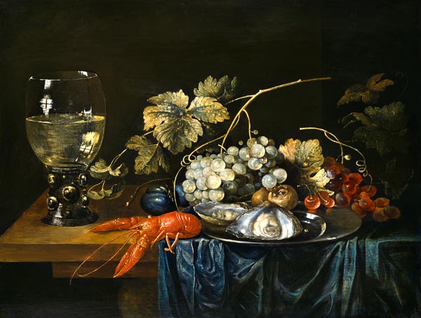 Nature morte avec homards, coquilles et fruits à Cornelis de Bryer