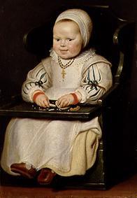 portrait d'une petite fille dans la chaisse d'enfant à Cornelis de Vos