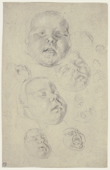 Studienblatt: Kopf und Hände eines Kleinkindes à Cornelis de Vos