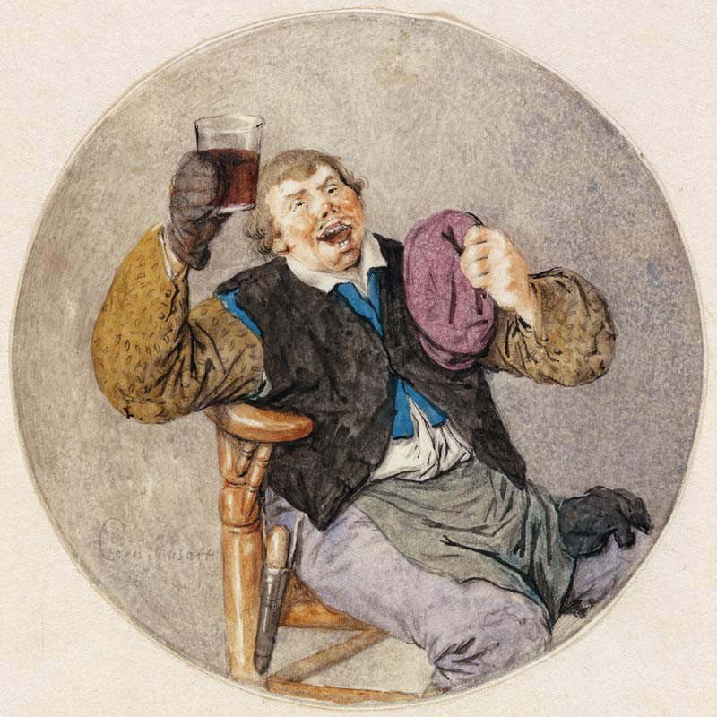 Wine drinker à Cornelis Dusart