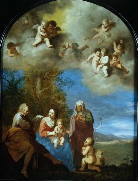 The Holy Family (panel) à Cornelis Poelenburgh