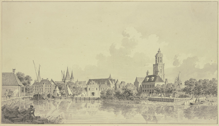 View of the port Zwolle à Cornelis Pronk