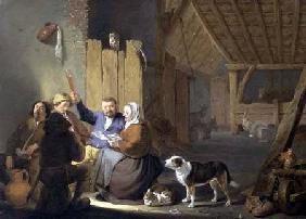 Peasant Drinking in a Barn