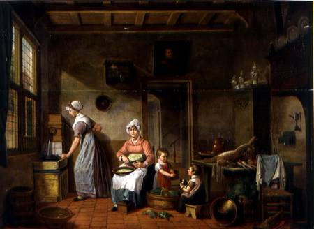 Kitchen Interior à Cornelis van Cuylenburg