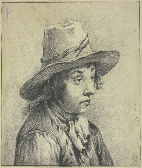 Junger Mann mit Hut, Brustbild nach rechts à Cornelis Visscher