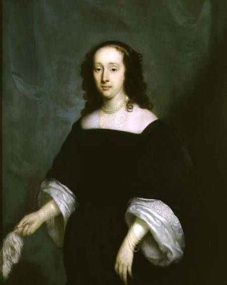 Portrait of a Lady Holding a Feather à Cornelius I Janssens van Ceulen