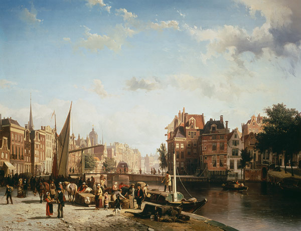 Amsterdam, Rokin et Langebrugsteeg à Cornelius Springer