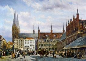 Le marché à Luebeck.