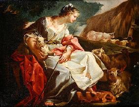 Rebecca as Shepherdess (oil on canvas)