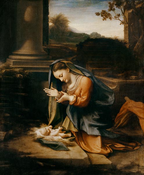 Marie, l'enfant priant à alias Antonio Allegri Correggio (alias Le Corrège)