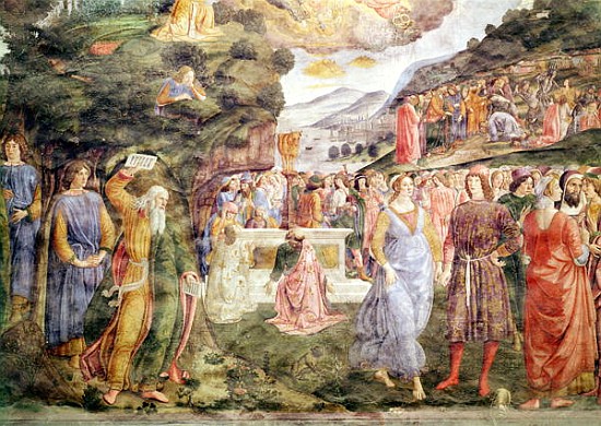 The Adoration of the Golden Calf, from the Sistine Chapel à Cosimo Rosselli