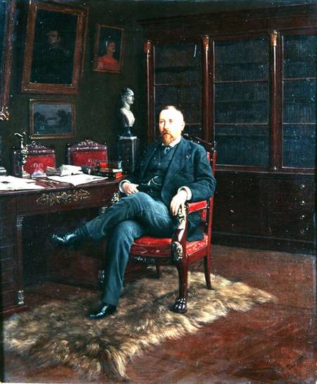 Portrait of Paul Marmottan (1856-1932) in his Study à count of Rosen