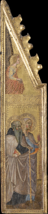 St. Abba Antonius, female saint with a torch (?), The Annunciation Angel à Cristoforo di Bindoccio