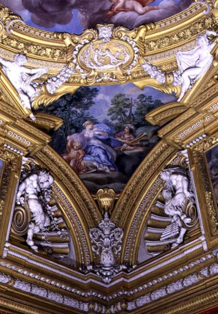 The 'Sala di Apollo' (Hall of Apollo) detail of pendentive depicting the muses Urania and Euterpe à da Cortona, Pietro (alias Pietro Berrettini)
