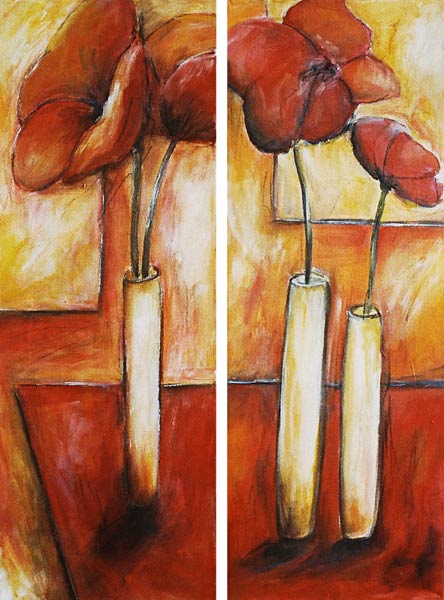 Three Vases of Flowers à Dagmar Zupan