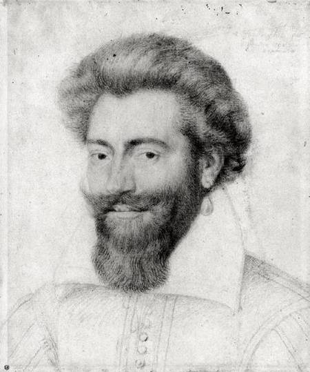 Portrait of a Bearded Man (red chalk, pierre noire & à Daniel Dumonstier