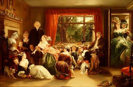 Hunt the Slipper at Neighbour Flamborough's from "The Vicar of Wakefield" à Daniel Maclise